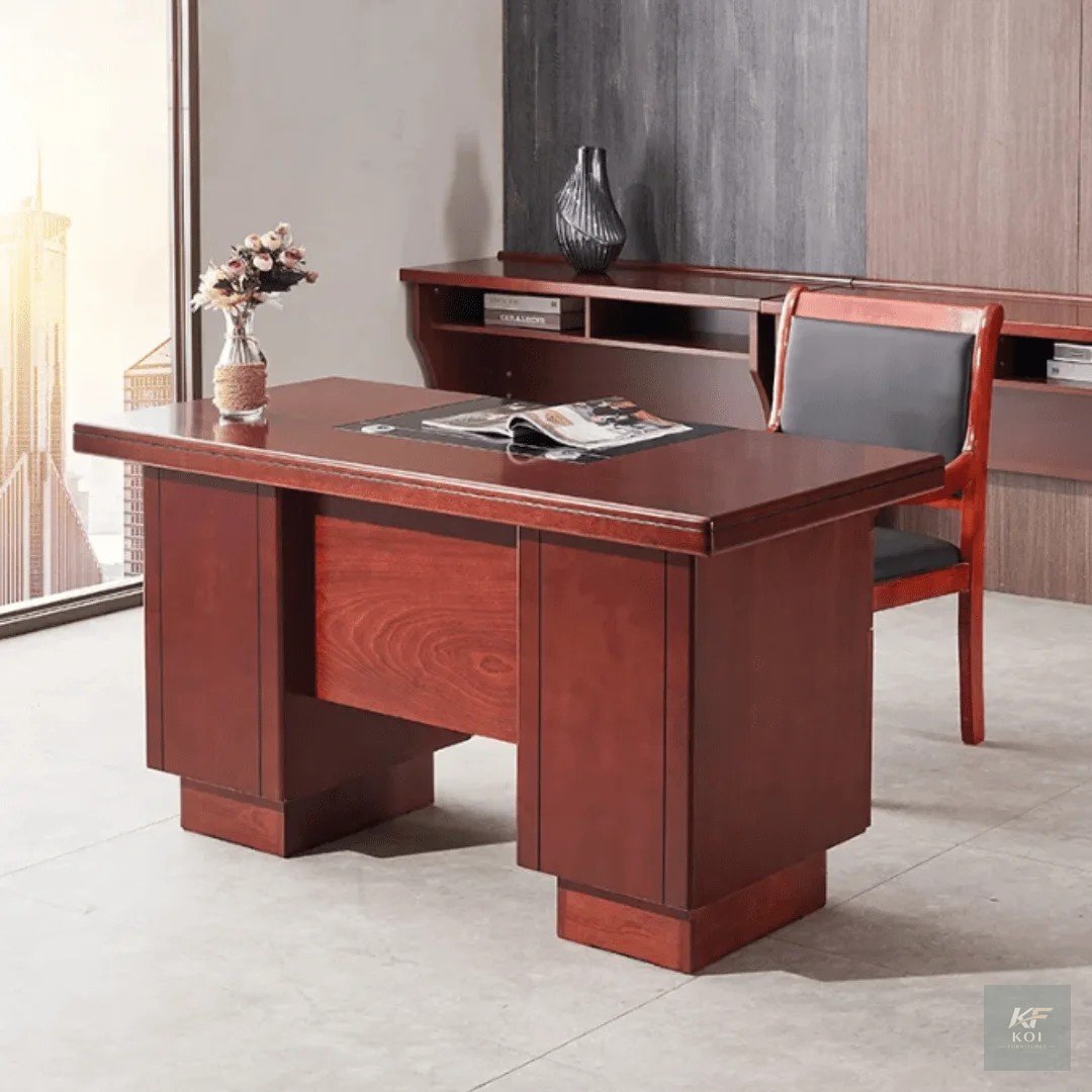 1.4M mahogany wood executive office desk, 1.4M executive office desk, mahogany executive desk, mahogany office desk, wooden executive office desk, executive office desk, executive office table, modern