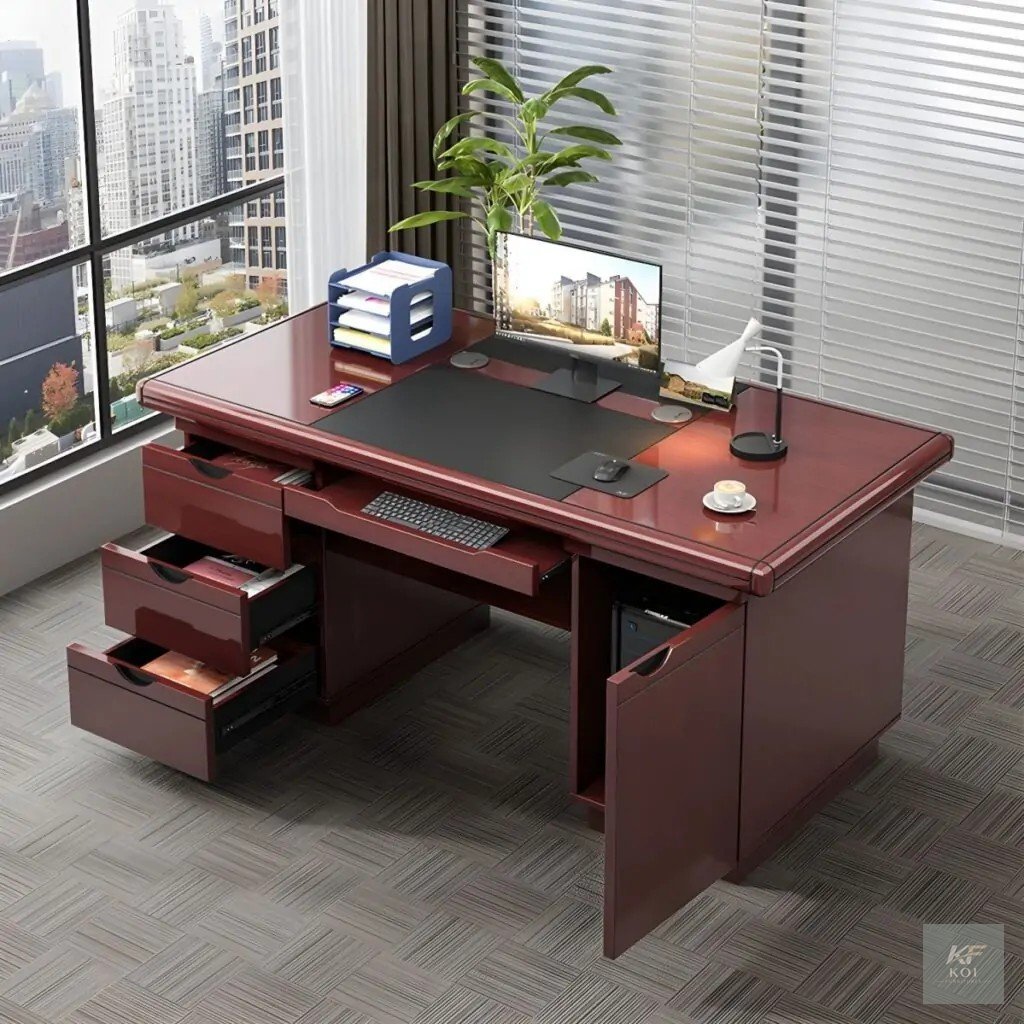 1.4M mahogany wood executive office desk, 1.4M executive office desk, mahogany executive desk, mahogany office desk, wooden executive office desk, executive office desk, executive office table, modern