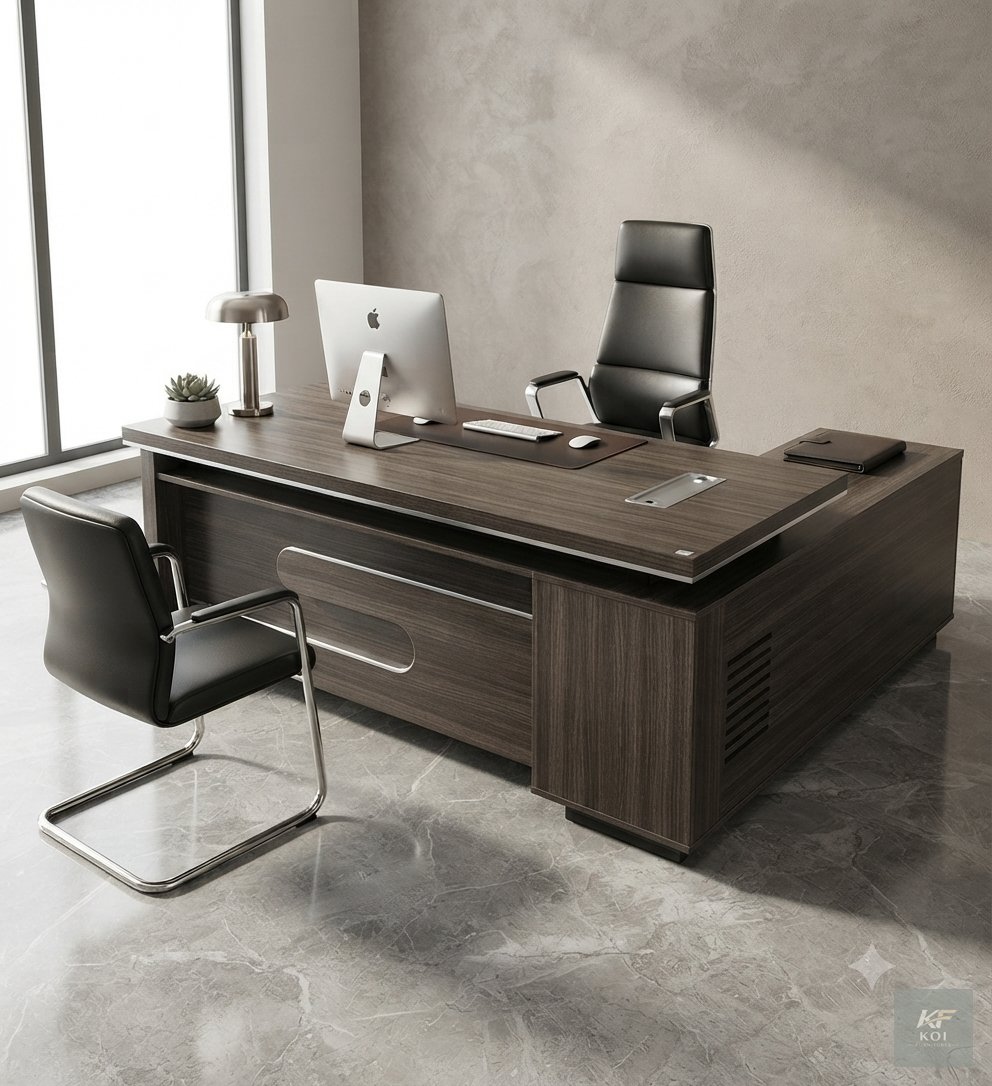 1.8-meter L-shaped Executive Office Desk, 1.8M L-shaped executive office desk, 180cm L-shaped executive desk, L-shaped executive office desk, executive office desk, L-shaped office desk, executive off