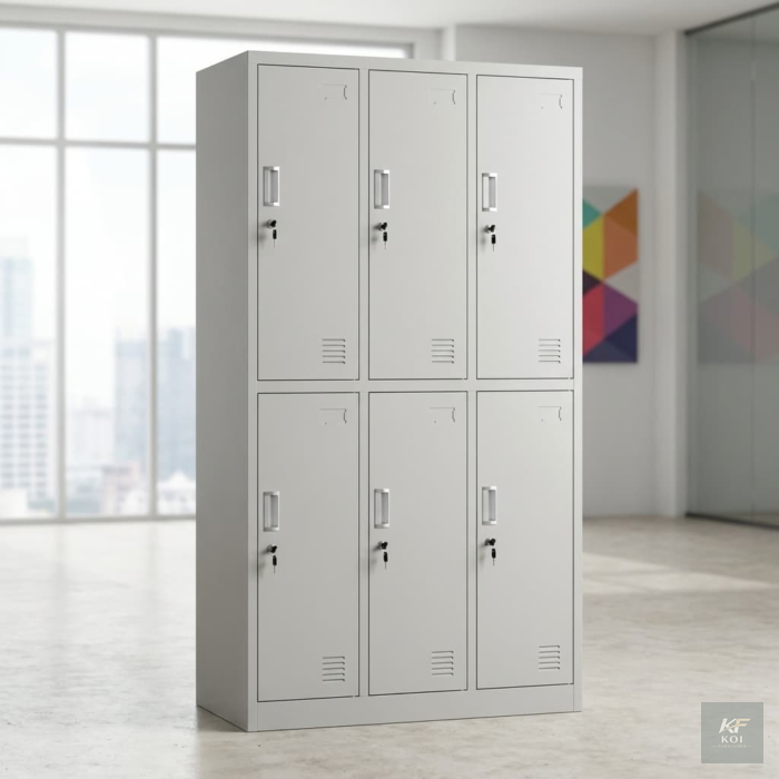 6-Door Metal Locker Cabinet, 6 door metal locker cabinet, metal locker cabinet, steel locker cabinet, office locker cabinet, storage locker cabinet, employee locker, staff locker, personal storage loc