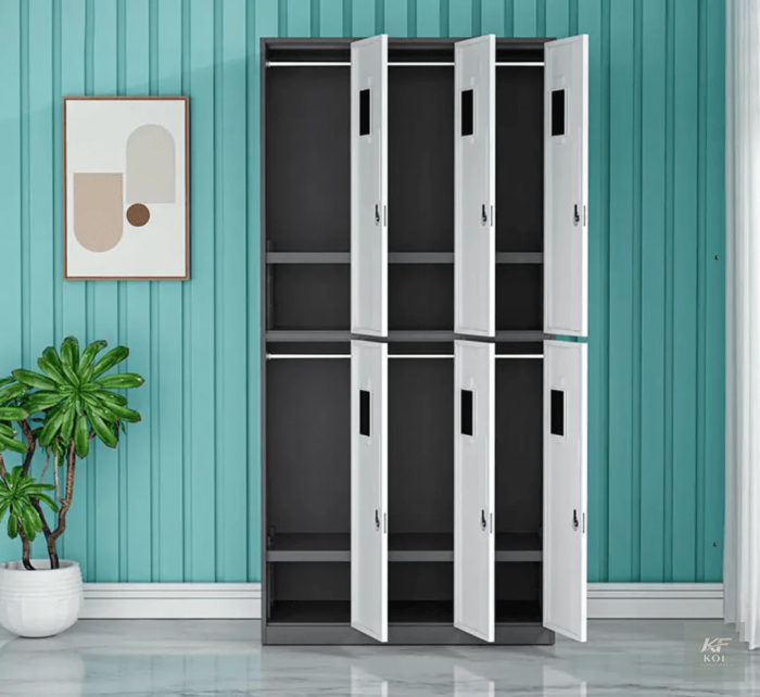 6-Door Metal Locker Cabinet, 6 door metal locker cabinet, metal locker cabinet, steel locker cabinet, office locker cabinet, storage locker cabinet, employee locker, staff locker, personal storage loc