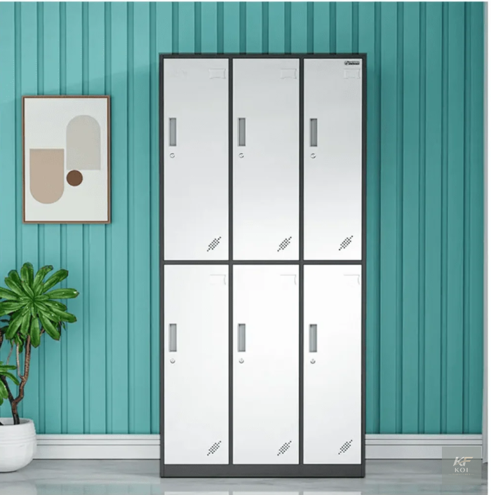 6-Door Metal Locker Cabinet, 6 door metal locker cabinet, metal locker cabinet, steel locker cabinet, office locker cabinet, storage locker cabinet, employee locker, staff locker, personal storage loc