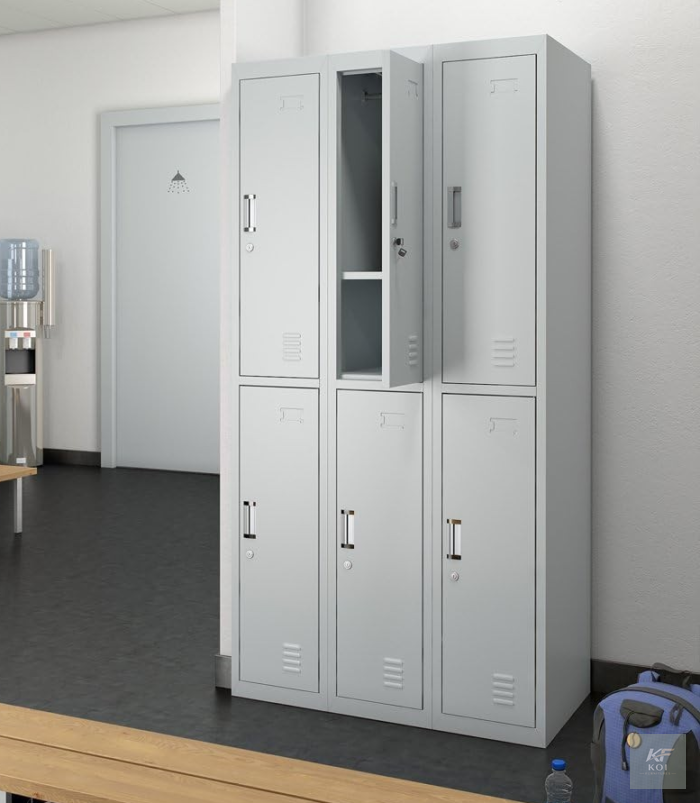 6-Door Metal Locker Cabinet, 6 door metal locker cabinet, metal locker cabinet, steel locker cabinet, office locker cabinet, storage locker cabinet, employee locker, staff locker, personal storage loc