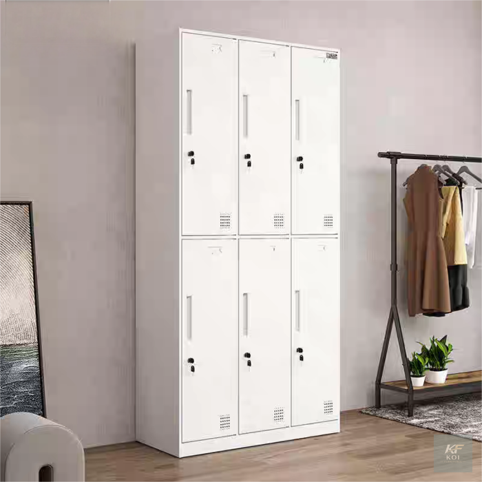 6-Door Metal Locker Cabinet, 6 door metal locker cabinet, metal locker cabinet, steel locker cabinet, office locker cabinet, storage locker cabinet, employee locker, staff locker, personal storage loc