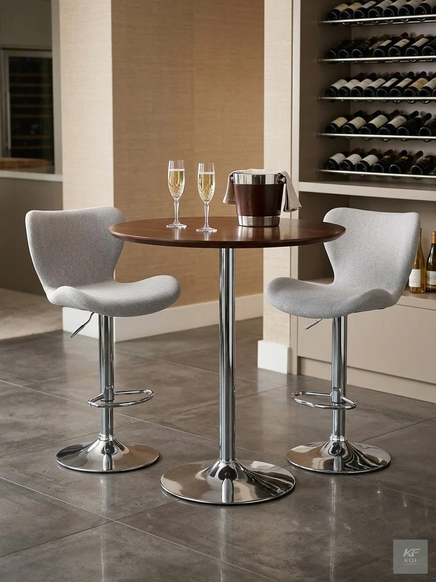 BISON Grey Swivel Bar Stool, BISON bar stool, BISON swivel bar stool, grey swivel bar stool, swivel bar stool, grey bar stool, adjustable bar stool, height adjustable bar stool, modern bar stool, cont