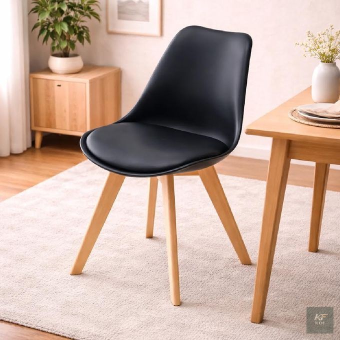 Dining Eames Chairs with Wooden Legs, Eames dining chair, dining chair with wooden legs, modern dining chair, wooden leg dining chair, Scandinavian dining chair, molded plastic dining chair, contempor