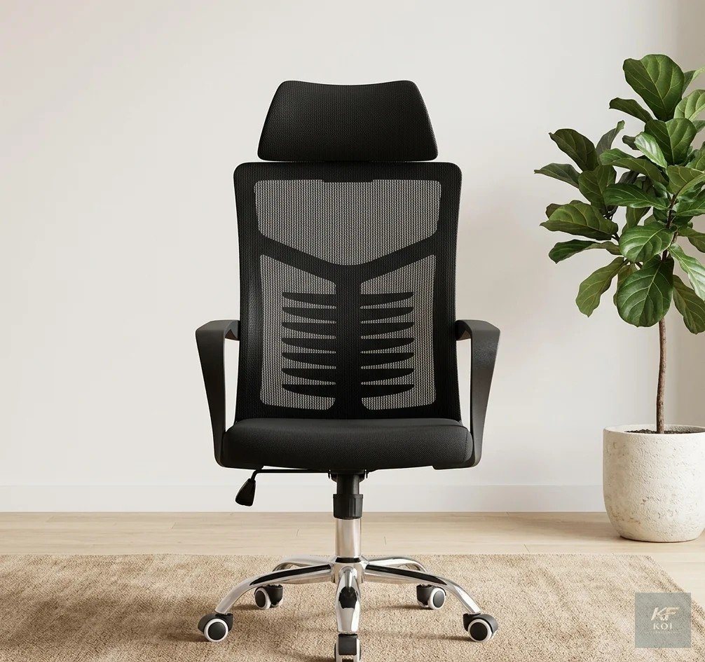 Ergonomic Mesh Office Chair With Headrest, ergonomic mesh office chair, mesh office chair with headrest, office chair with headrest, ergonomic office chair, breathable mesh office chair, high-back mes