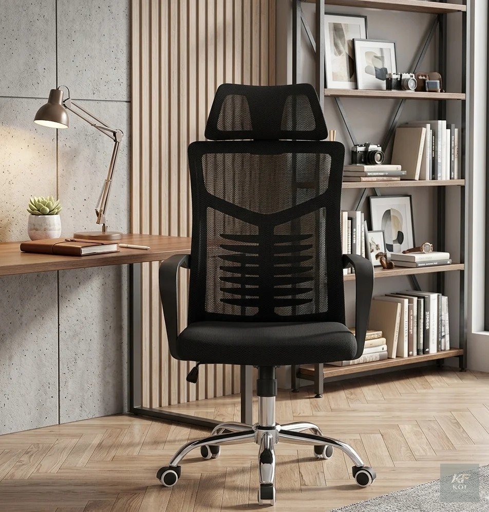 Ergonomic Mesh Office Chair With Headrest, ergonomic mesh office chair, mesh office chair with headrest, office chair with headrest, ergonomic office chair, breathable mesh office chair, high-back mes