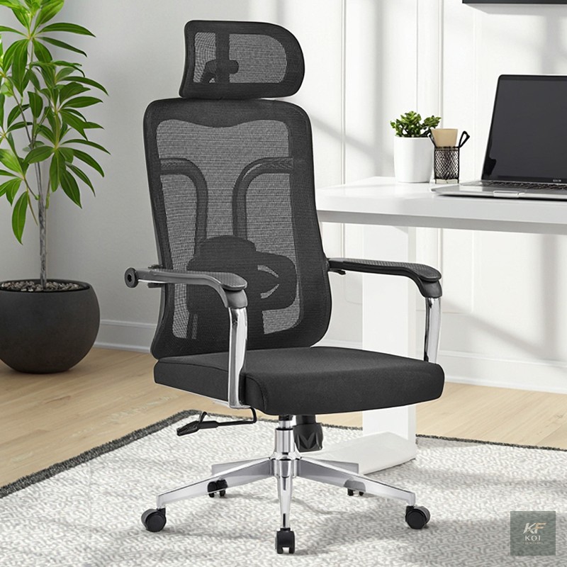High Back Swivel Mesh Office Chair, high-back mesh office chair, swivel mesh office chair, ergonomic mesh office chair, high-back office chair, breathable mesh office chair, black mesh office chair, e