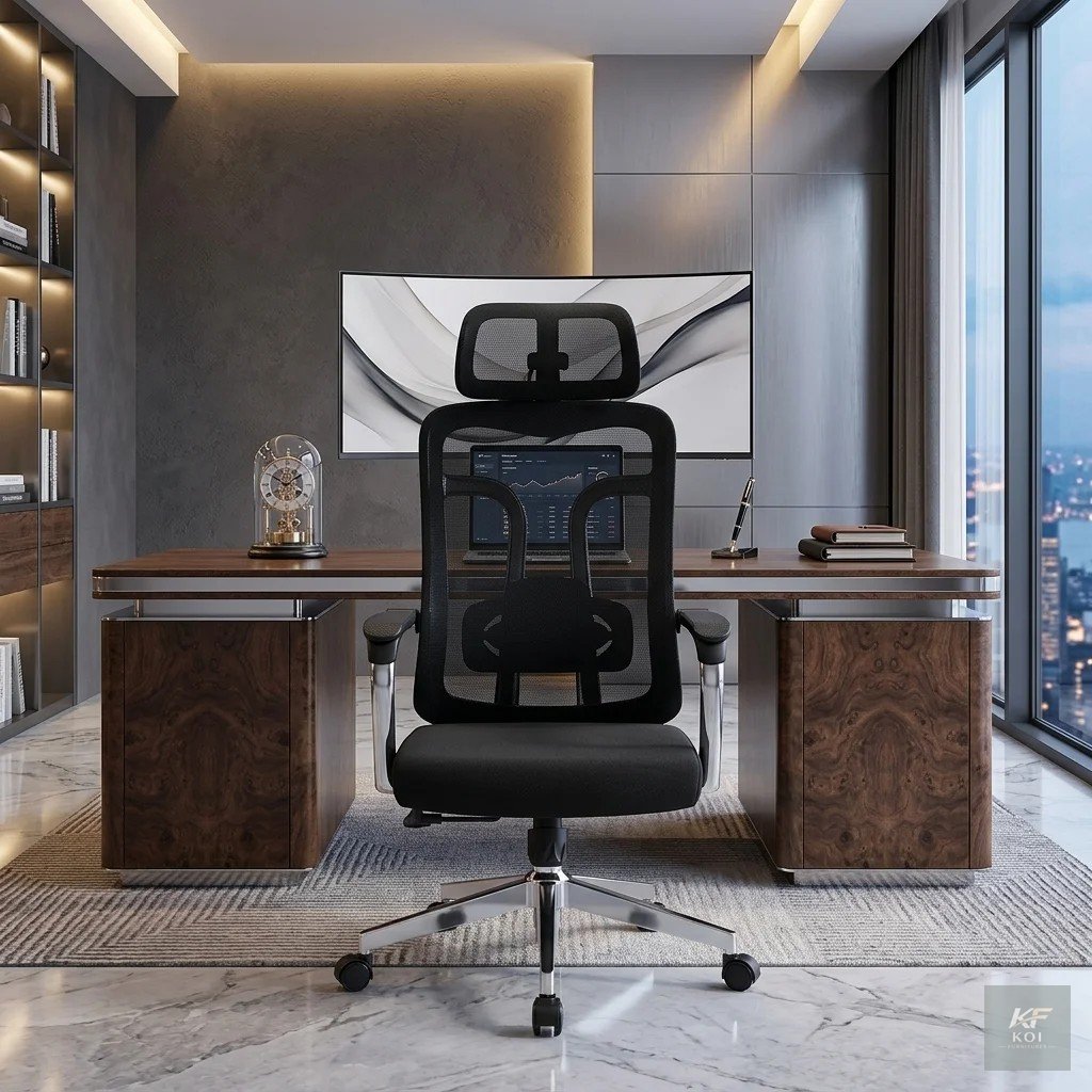 KF1P2 Black Ergonomic Office Chair, KF1P2 ergonomic office chair, KF1P2 office chair, black ergonomic office chair, ergonomic office chair, black office chair, executive office chair, task office chai