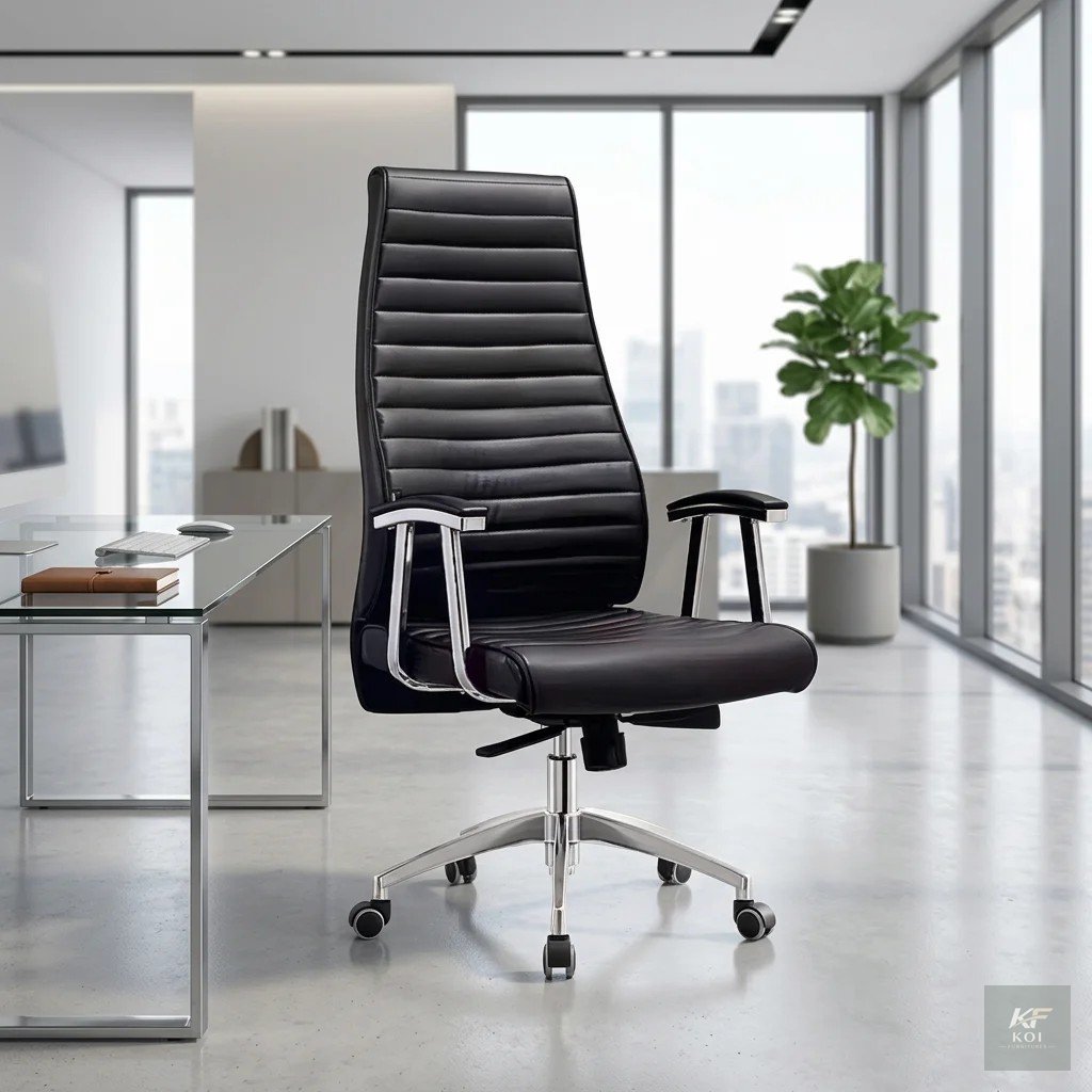 Leather Boss Executive Office Chair, boss executive office chair, leather executive office chair, executive office chair, luxury office chair, premium leather office chair, high-back executive chair,