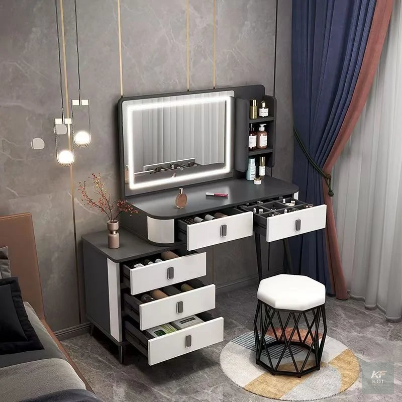 Margret Modern Vanity Dressing Table, Margret vanity dressing table, modern vanity dressing table, dressing table with mirror, makeup vanity table, vanity table with drawers, bedroom dressing table, c