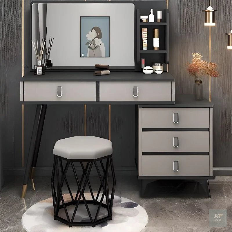 Margret Modern Vanity Dressing Table, Margret vanity dressing table, modern vanity dressing table, dressing table with mirror, makeup vanity table, vanity table with drawers, bedroom dressing table, c
