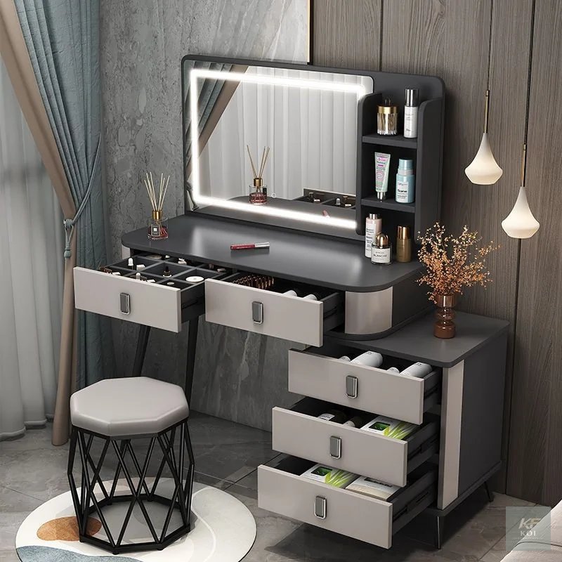 Margret Modern Vanity Dressing Table, Margret vanity dressing table, modern vanity dressing table, dressing table with mirror, makeup vanity table, vanity table with drawers, bedroom dressing table, c