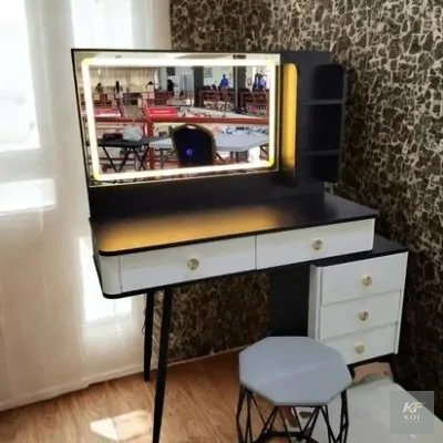 Margret Modern Vanity Dressing Table, Margret vanity dressing table, modern vanity dressing table, dressing table with mirror, makeup vanity table, vanity table with drawers, bedroom dressing table, c