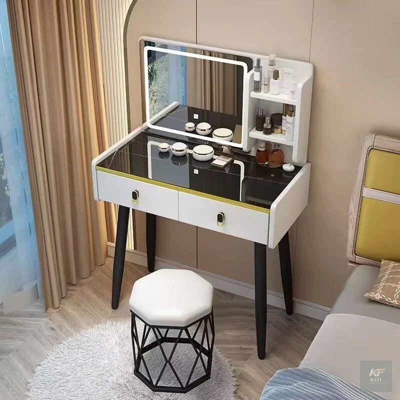 Margret Modern Vanity Dressing Table, Margret vanity dressing table, modern vanity dressing table, dressing table with mirror, makeup vanity table, vanity table with drawers, bedroom dressing table, c
