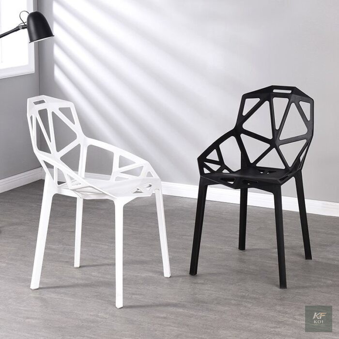 Modern Geometric Pattern Plastic Chair, geometric pattern plastic chair, modern plastic chair, designer plastic chair, contemporary plastic chair, stylish plastic chair, molded plastic chair, dining p