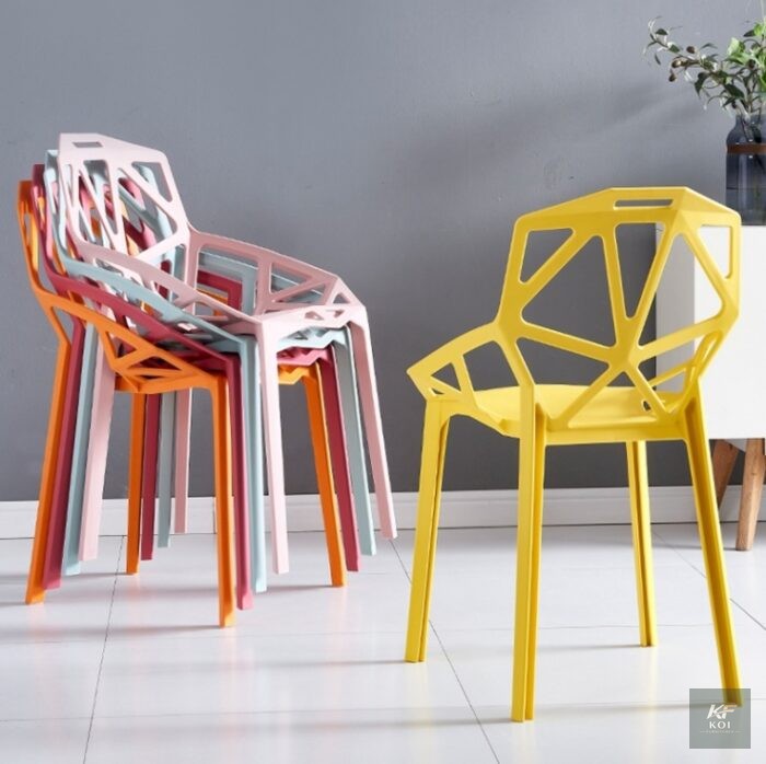 Modern Geometric Pattern Plastic Chair, geometric pattern plastic chair, modern plastic chair, designer plastic chair, contemporary plastic chair, stylish plastic chair, molded plastic chair, dining p