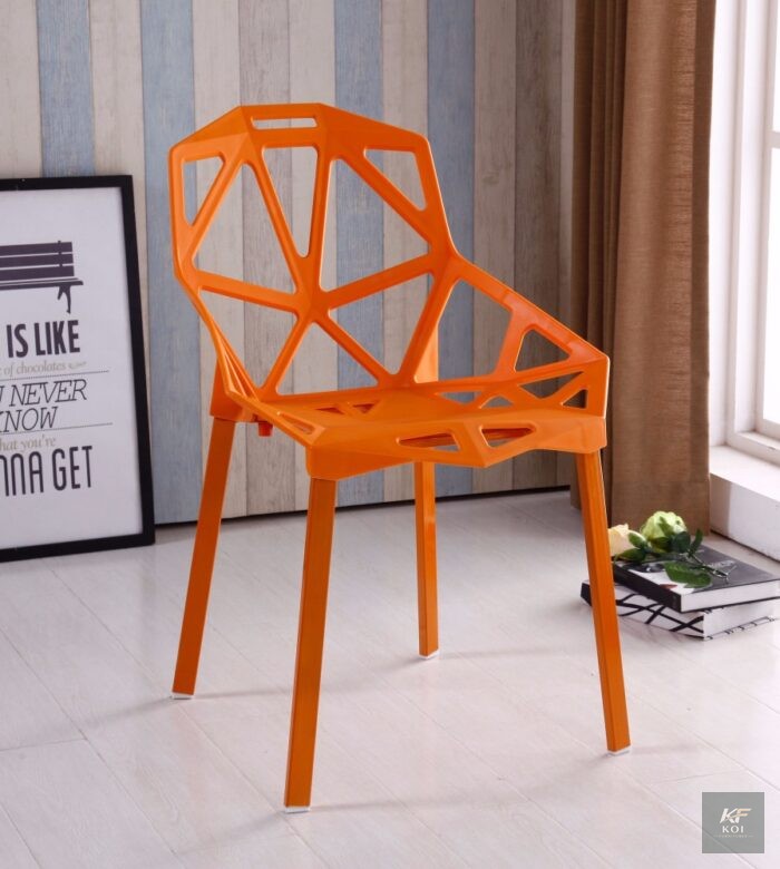 Modern Geometric Pattern Plastic Chair, geometric pattern plastic chair, modern plastic chair, designer plastic chair, contemporary plastic chair, stylish plastic chair, molded plastic chair, dining p
