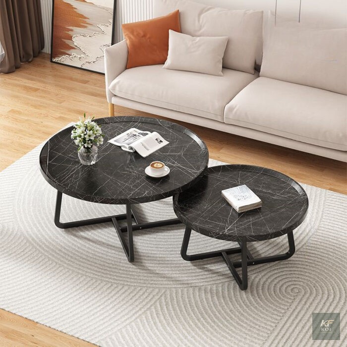 Modern Round Coffee Table Set of 2, round coffee table set, coffee table set of 2, nesting coffee table, modern coffee table set, round nesting tables, living room coffee table, center table set, mode