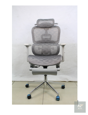 White Ergonomic Chair with Footrest, white ergonomic office chair, ergonomic chair with footrest, white office chair with footrest, ergonomic office chair, reclining office chair with footrest, high-b
