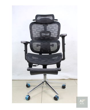 GU13 Black Ergonomic Chair with Footrest, black ergonomic chair with footrest, ergonomic office chair with footrest, black office chair, reclining office chair with footrest, high-back office chair, e