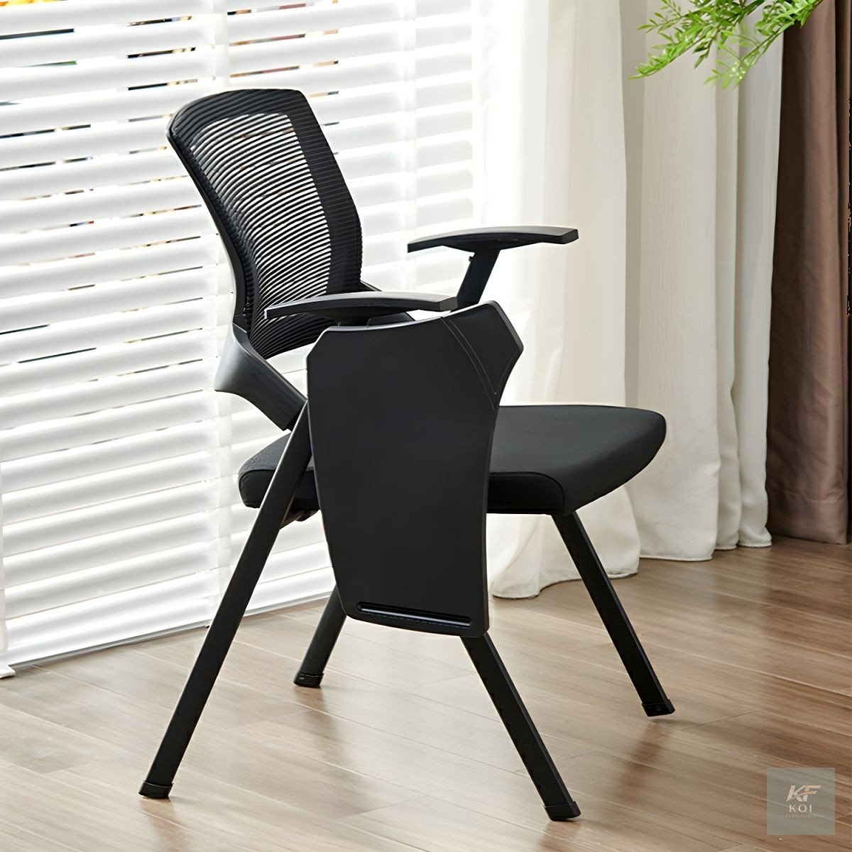 Students Foldable Training Office Seat, foldable training chair, student training chair, training room chair, foldable office seat, training chair with writing pad, lecture chair, classroom chair, sem