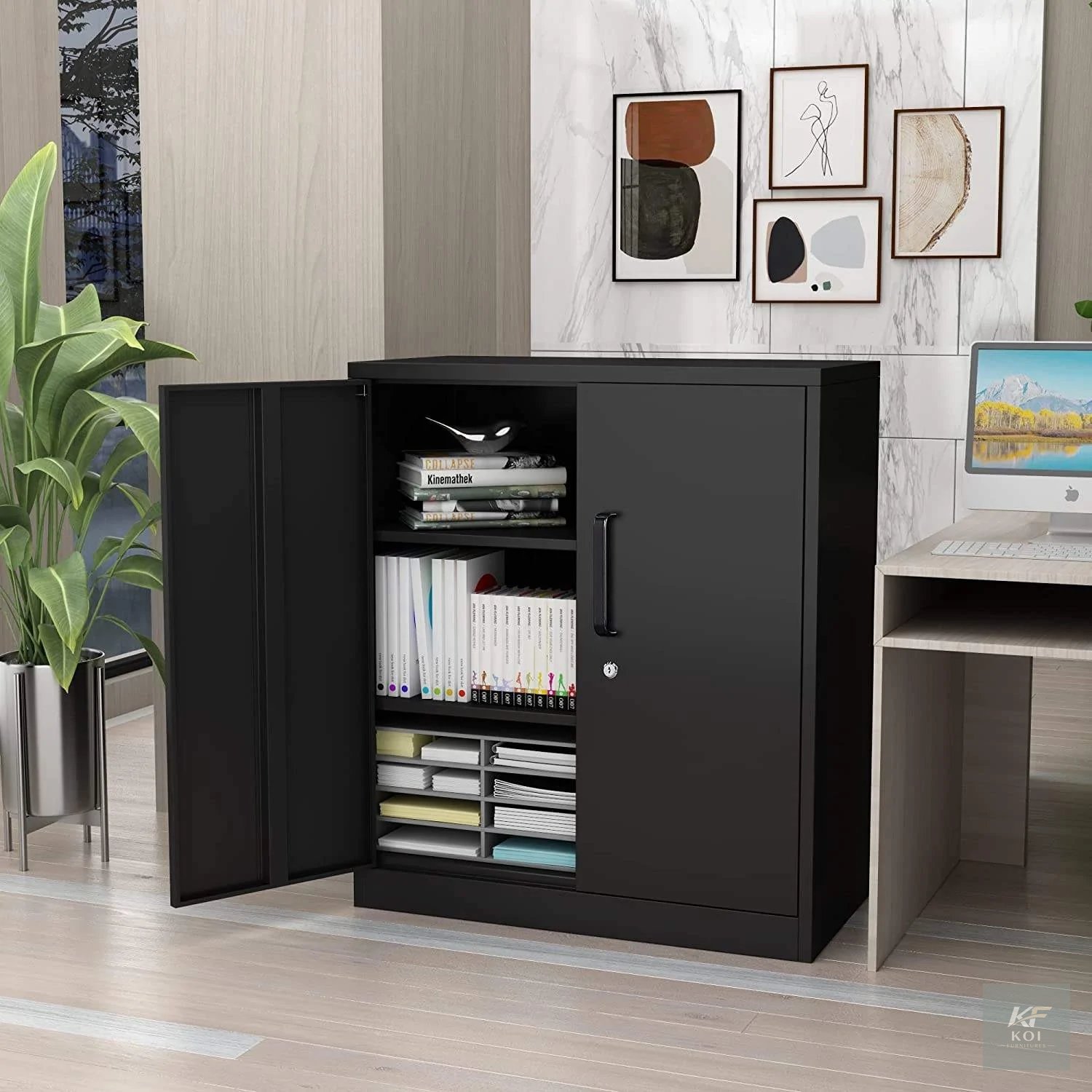 This 2-Door Wooden Credenza Cabinet, 2-door wooden credenza cabinet, wooden office credenza, office credenza cabinet, wooden storage cabinet, office storage cabinet, executive credenza cabinet, office