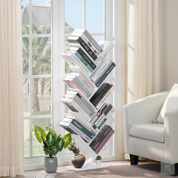 Tree Shaped Open Wooden Bookshelf, tree shaped bookshelf, tree bookshelf, tree bookcase, open wooden bookshelf, wooden bookshelf, open bookshelf, modern bookshelf, contemporary bookshelf, designer bo
