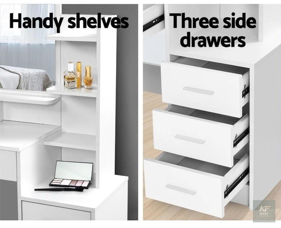 White Vanity Dressing Table With Storage, white vanity dressing table, vanity dressing table with storage, white makeup vanity, dressing table with drawers, vanity table with mirror, makeup vanity tab
