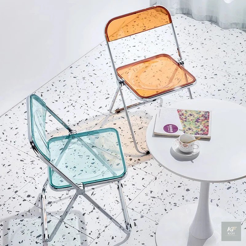 acrylic foldable chair, transparent folding chair, clear acrylic folding chair, foldable acrylic chair, folding chair, transparent chair, clear plastic folding chair, modern folding chair, event foldi