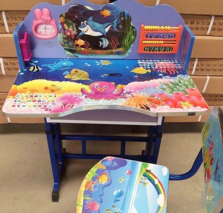 adjustable blue kids' study desk and seat set, blue kids study desk and chair, adjustable kids study desk, kids study desk and chair set, ergonomic kids desk and chair, children's study table, kids st