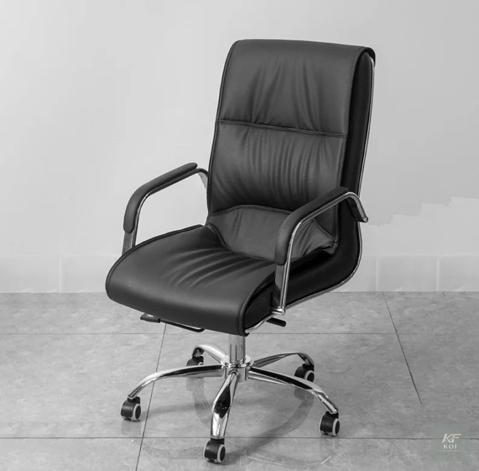 black PU leather executive office chair, black leather executive office chair, PU leather office chair, executive office chair, black executive chair, ergonomic executive office chair, high-back offic