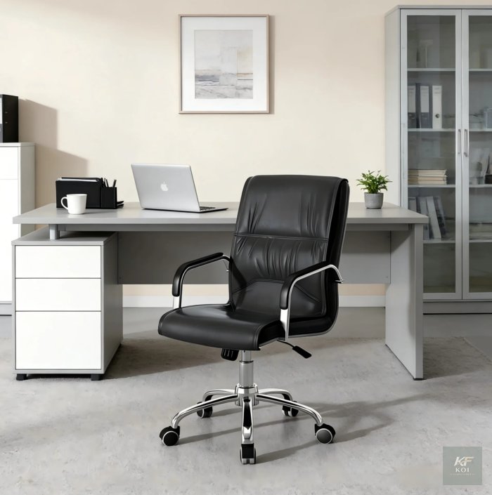 black PU leather executive office chair, black leather executive office chair, PU leather office chair, executive office chair, black executive chair, ergonomic executive office chair, high-back offic