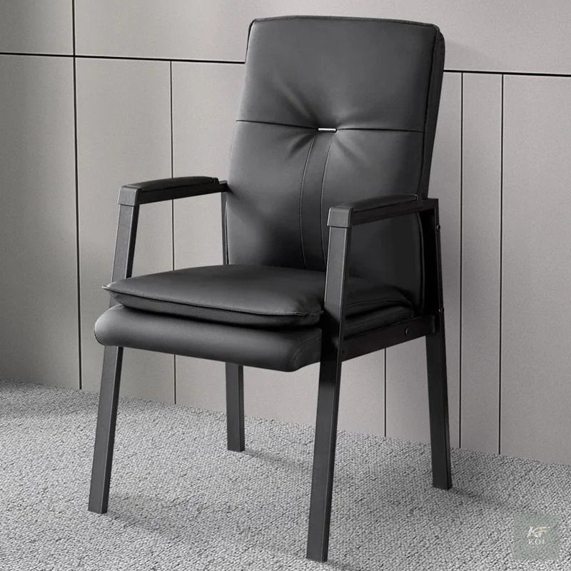 black leather reception chair, black reception chair, leather reception chair, reception waiting chair, office reception chair, office visitor chair, executive visitor chair, leather guest chair, offi