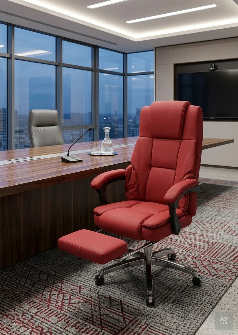 high-back red leather office chair, red leather office chair, high-back office chair, executive leather office chair, ergonomic office chair, executive office chair, luxury office chair, premium leath