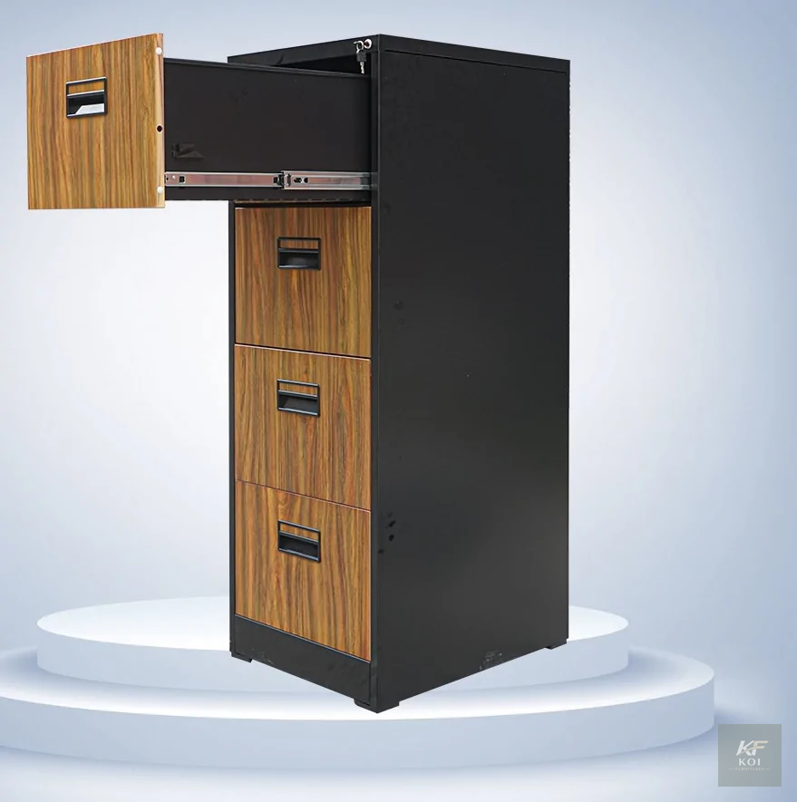 Industrial-Style 4-Drawer Vertical Filing Cabinet 9