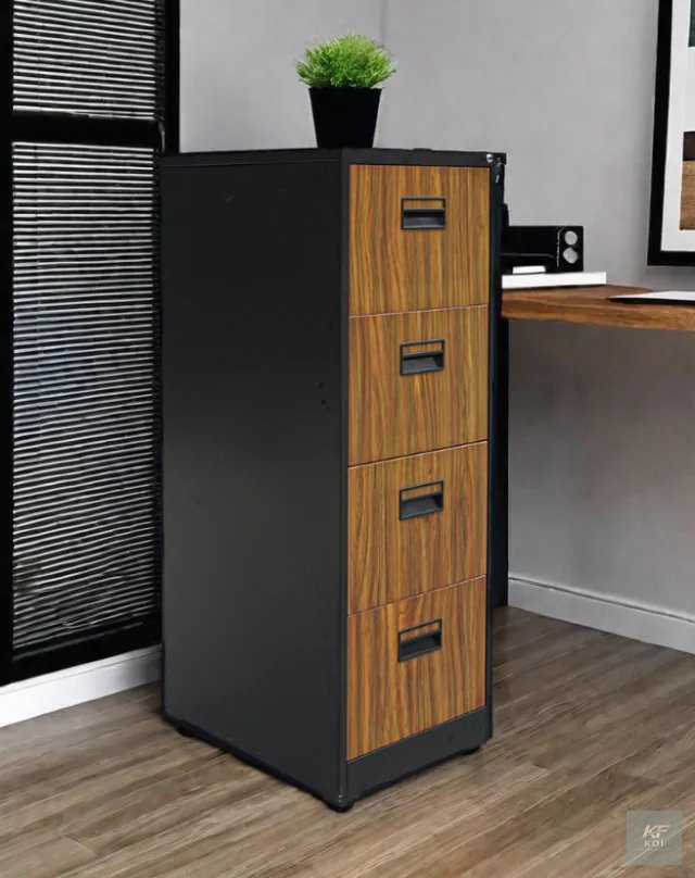 Industrial-Style 4-Drawer Vertical Filing Cabinet