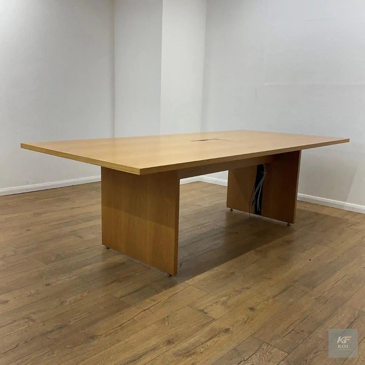 light oak 2.4-meter conference table, 2.4M conference table, light oak conference table, office conference table, boardroom table, meeting room table, executive conference table, office meeting table,