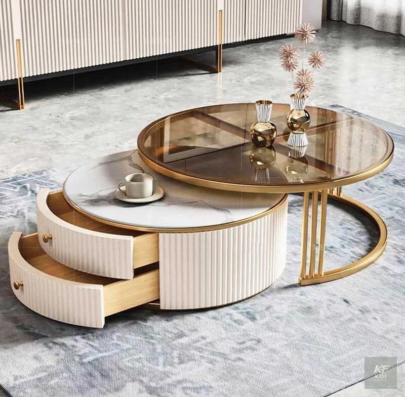 modern nesting coffee table set, nesting coffee table set, modern coffee table set, round nesting coffee tables, nesting center table, coffee table set of 2, contemporary coffee table, modern living r