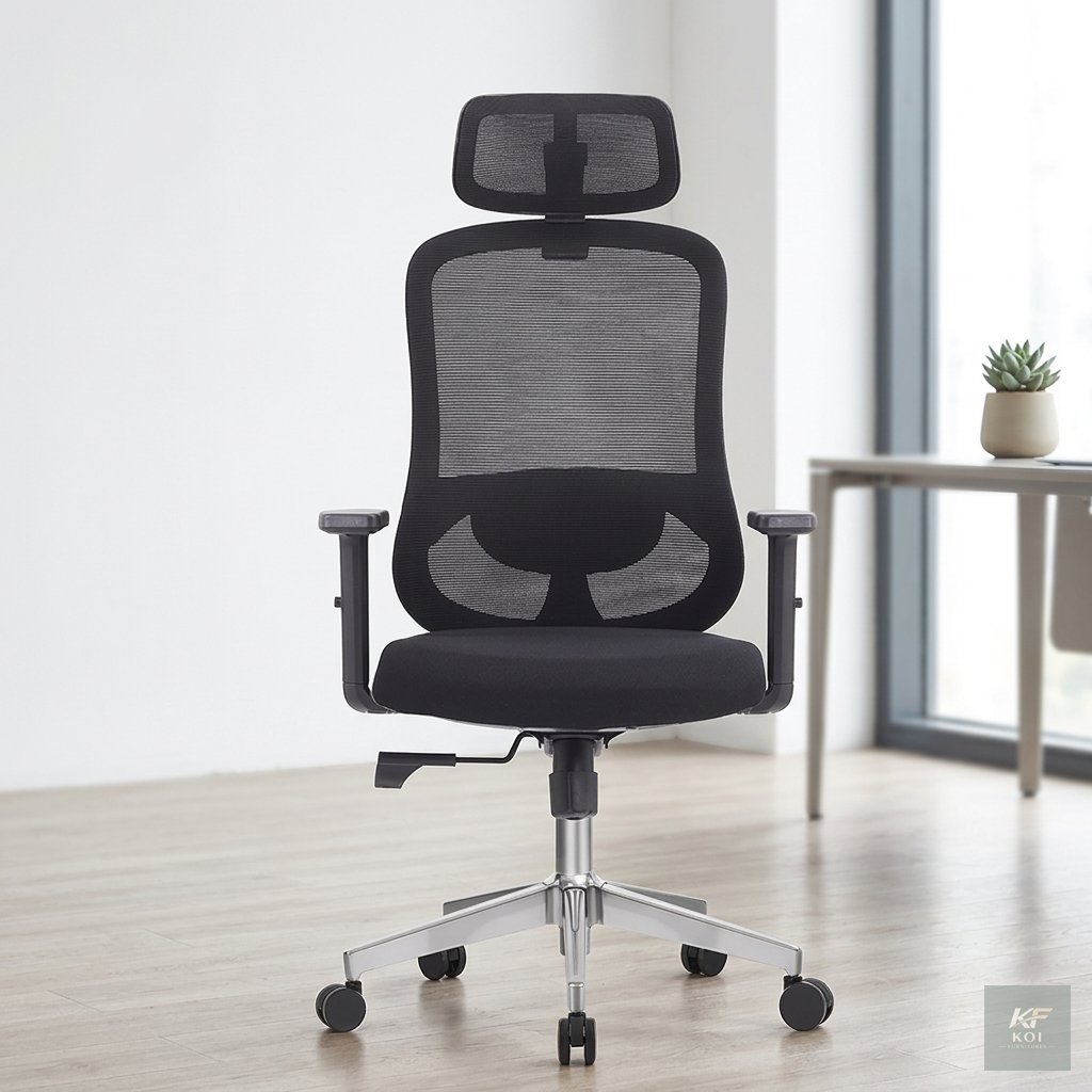black high-back ergonomic mesh office chair, black ergonomic office chair, high-back mesh office chair, ergonomic mesh office chair, black mesh office chair, high-back ergonomic chair, breathable mesh