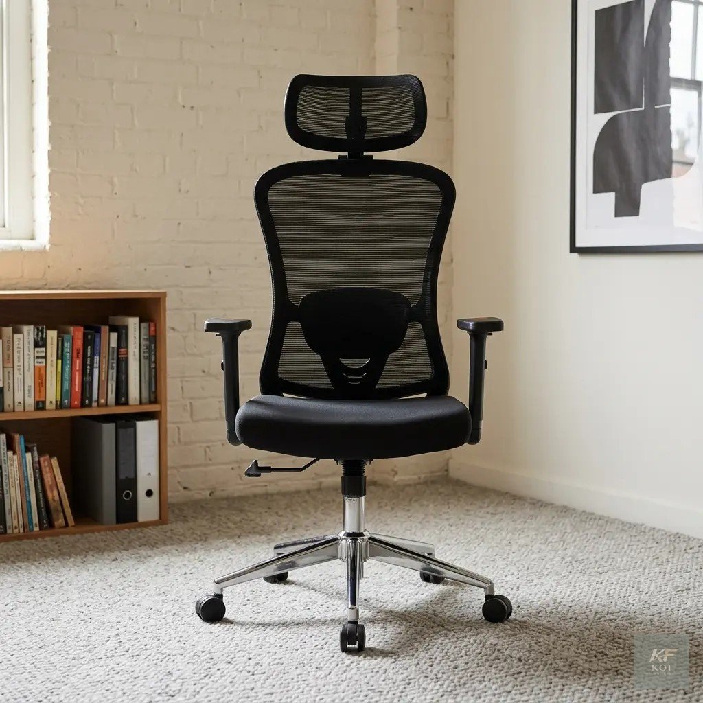 black high-back ergonomic mesh office chair, black ergonomic office chair, high-back mesh office chair, ergonomic mesh office chair, black mesh office chair, high-back ergonomic chair, breathable mesh
