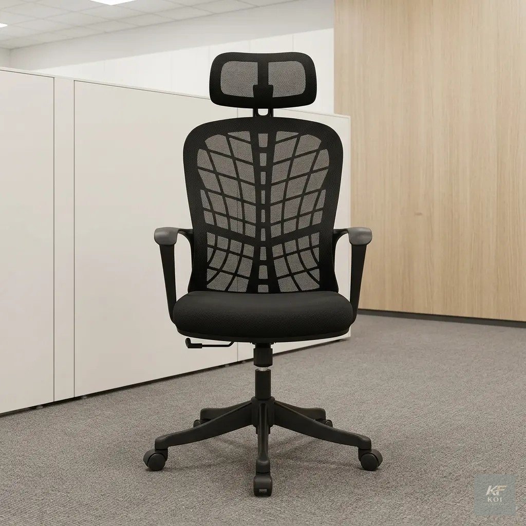 ergonomic high-back mesh office chair, high-back mesh office chair, ergonomic mesh office chair, mesh office chair, breathable office chair, high-back office chair, ergonomic desk chair, lumbar suppor