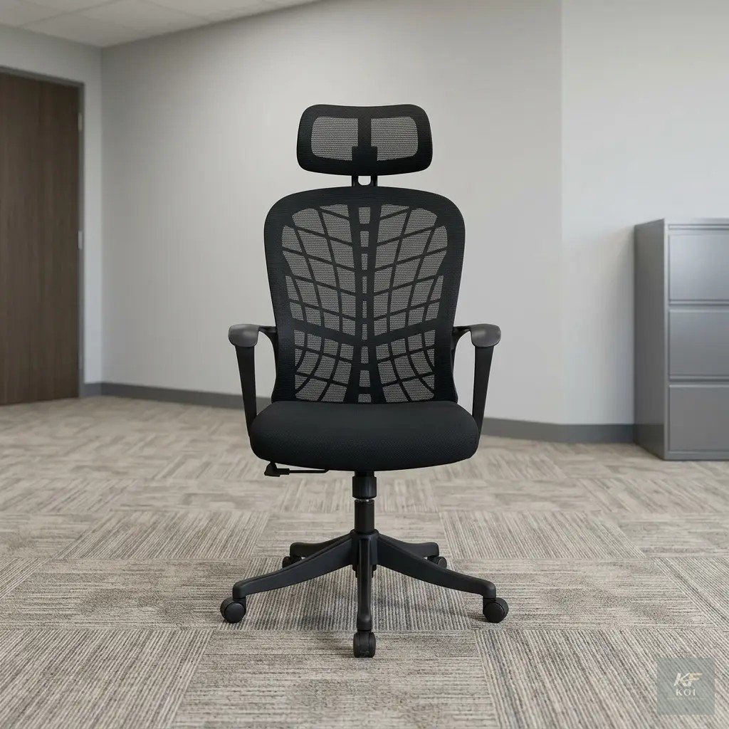 ergonomic high-back mesh office chair, high-back mesh office chair, ergonomic mesh office chair, mesh office chair, breathable office chair, high-back office chair, ergonomic desk chair, lumbar suppor