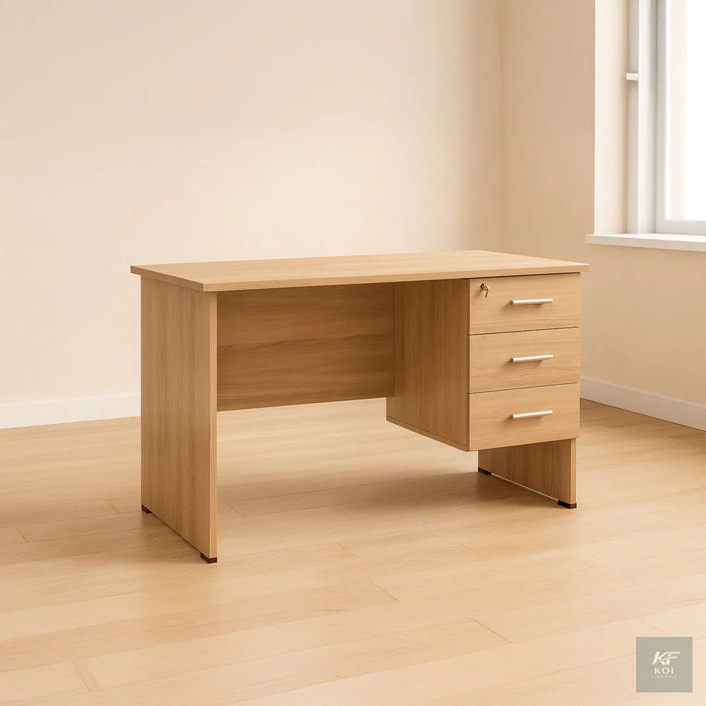 1.2M brown engineered wood office desk, 1.2 meter brown office desk, 1200mm brown office desk, 1.2M engineered wood desk, brown engineered wood office desk, modern brown office desk, wooden office des