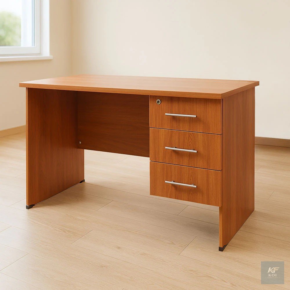 1.2M brown engineered wood office desk, 1.2 meter brown office desk, 1200mm brown office desk, 1.2M engineered wood desk, brown engineered wood office desk, modern brown office desk, wooden office des