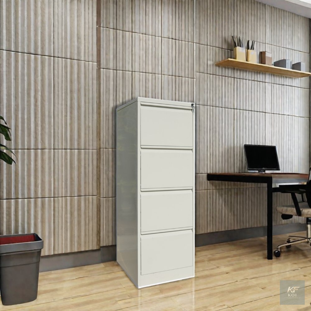 4-drawer vertical metal filing cabinet, 4 drawer filing cabinet, four-drawer filing cabinet, vertical metal filing cabinet, metal office filing cabinet, 4-drawer office cabinet, vertical file cabinet,