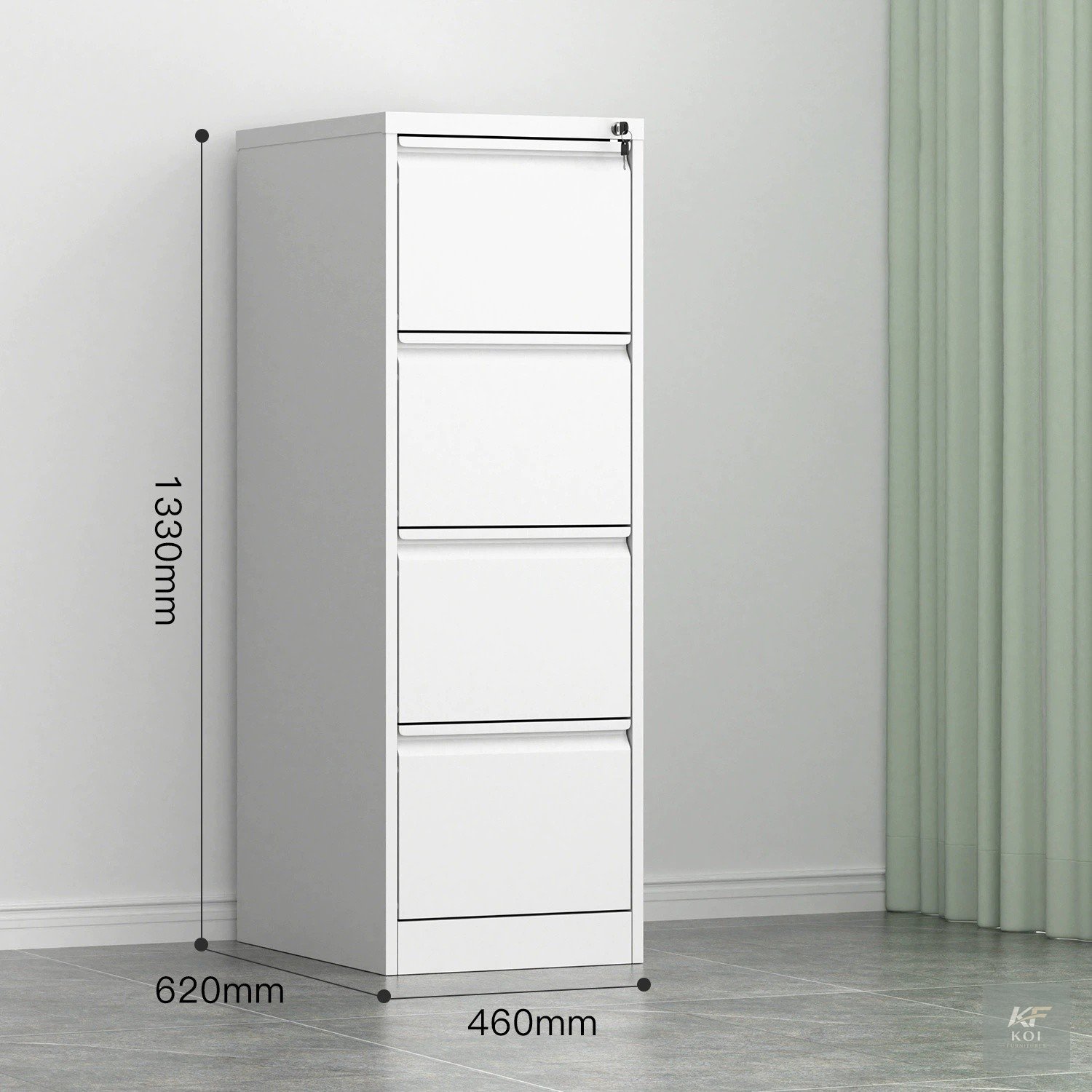 4-drawer vertical metal filing cabinet, 4 drawer filing cabinet, four-drawer filing cabinet, vertical metal filing cabinet, metal office filing cabinet, 4-drawer office cabinet, vertical file cabinet,