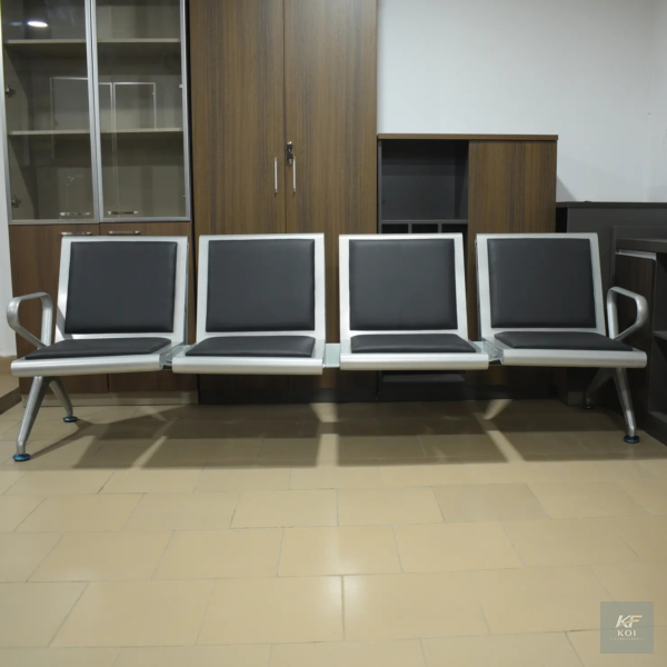 4-seater padded office reception link chair, 4-seater reception chair, 4-seater office reception chair, padded reception chair, linked office chairs, reception link chair, connected reception seating,