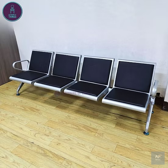 4-seater padded office reception link chair, 4-seater reception chair, 4-seater office reception chair, padded reception chair, linked office chairs, reception link chair, connected reception seating,